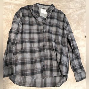 Black and grey flannel shirt